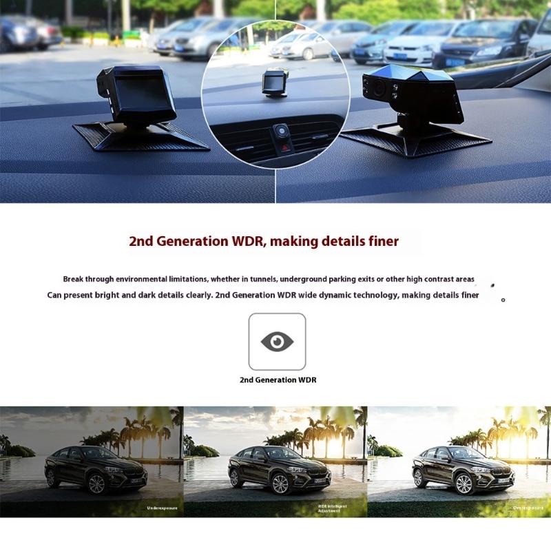 Front Windshield Car Camera No Wiring Required Night Mode 140° Wide View Loop Recording Built In G Sensor For Accident Protection
