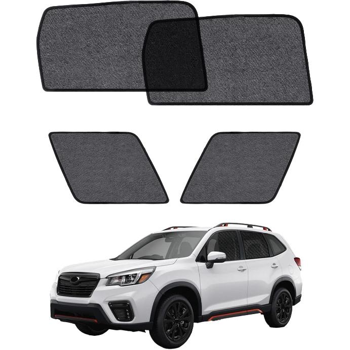Car Window Shade for Subaru Forester -2024,2 Pack UV & Glare Protection, Breathable Privacy Screen, ect & Bug Blocker Magnetic Mesh Side Rear Sun