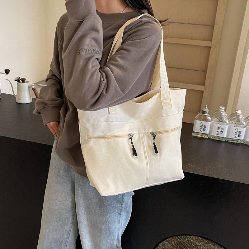 Korean Canvas Bag Women's Big Bag 2025 New Ins Trendy Japanese Shoulder Bag Large Capacity Versatile Casual Tote Bag