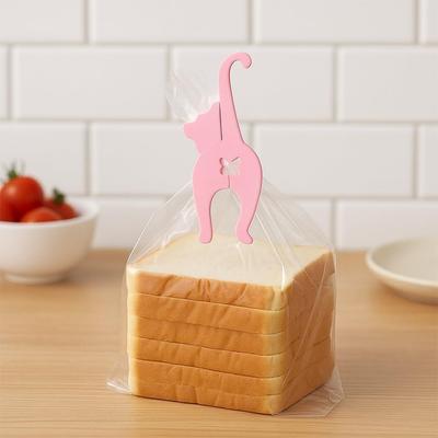 Funny Cat Butt Bread Clip Dog Bread Bag Tie Reusable 3D Printed Dog Cat Bag Clip Novelty Kitchen Gadget Keep Food Fresh 1/4Pcs