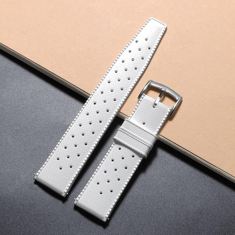 20mm 22mm Tropical Silicone Watch Band Quick Release Watchband Soft Rubber Smart Watch Strap Breathable for Seiko for Citizen