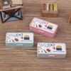 Dollhouse Miniature Stationery Pencil Case School Stationery Box Desk Ornaments Model Toys For Doll House Accessories