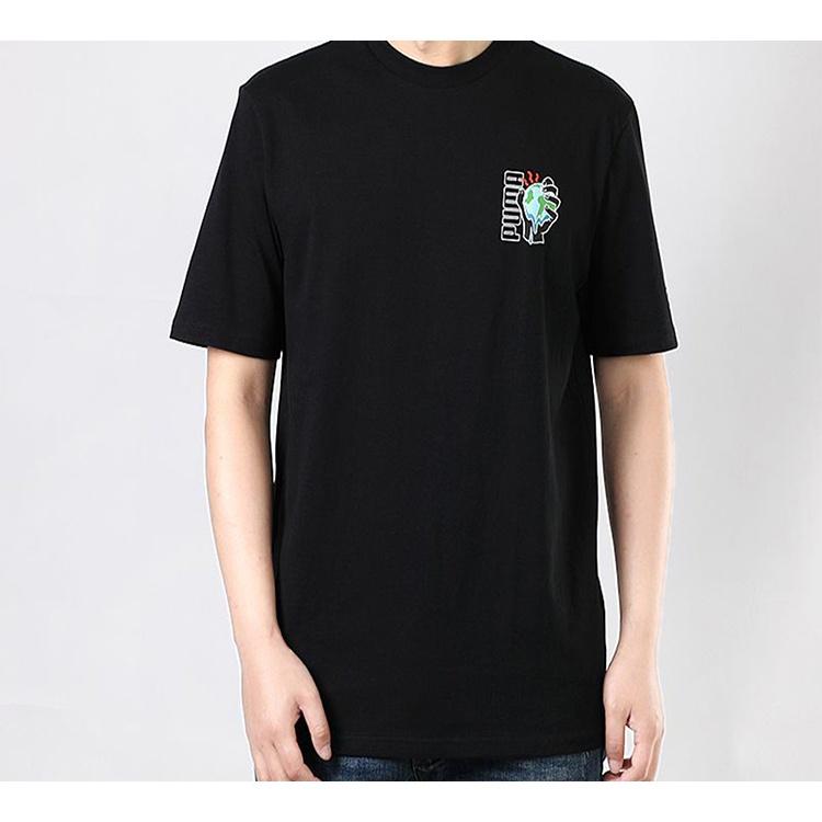 PUMA Environmental Friendly Printing Round Neck Short Sleeve Black Men's 599181-01