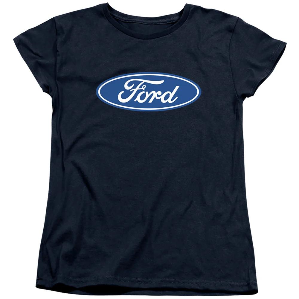 

Ford Dimensional Logo Womens T Shirt Navy S