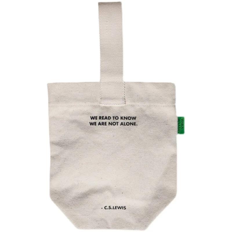 Ins Simple Handbag Thermos Cup Pouch Portable Canvas Water Bottle Cover Phone Bags Outing Carrier Coffee Cup Bag Cover