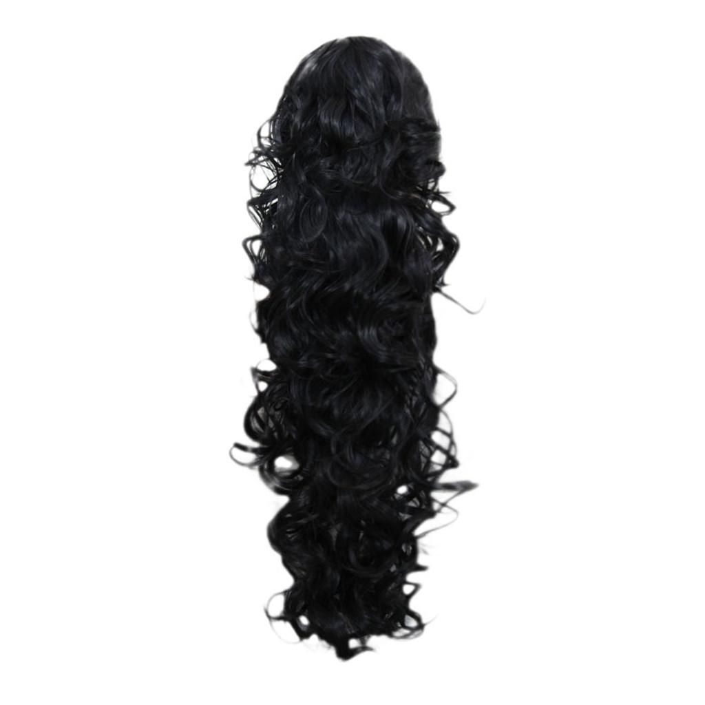 Long Clip-in Curly Jaw Ponytail Clip In Hair Extensions Wavy Hairpiece