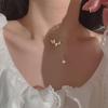New butterfly fringed pearl pendant, exquisite necklace, light luxury niche design, high-end temperament collarbone chain
