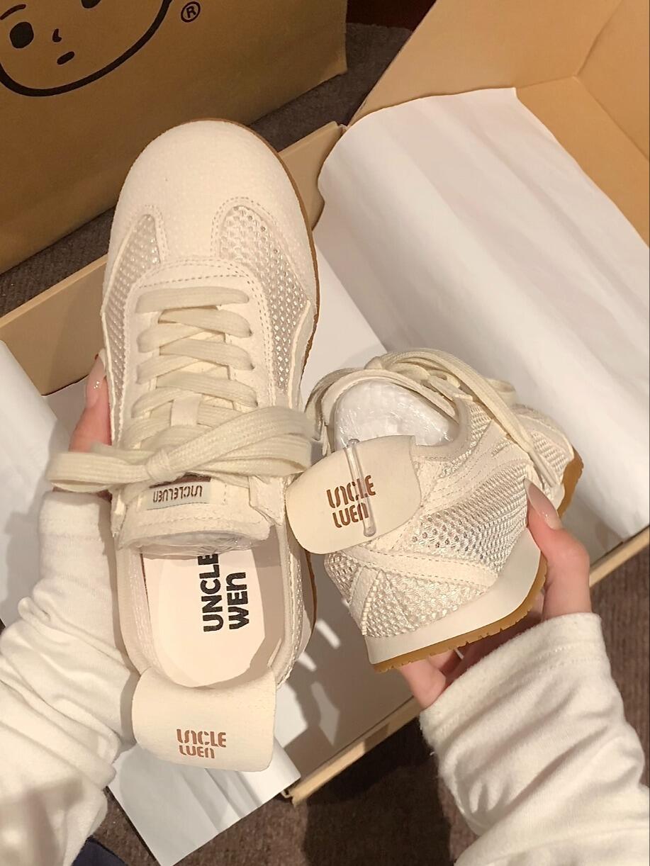 

Flat bottom inner height increase mesh breathable Forrest Gump training shoes women s 2025 summer new soft sole versatile casual sports shoes 35