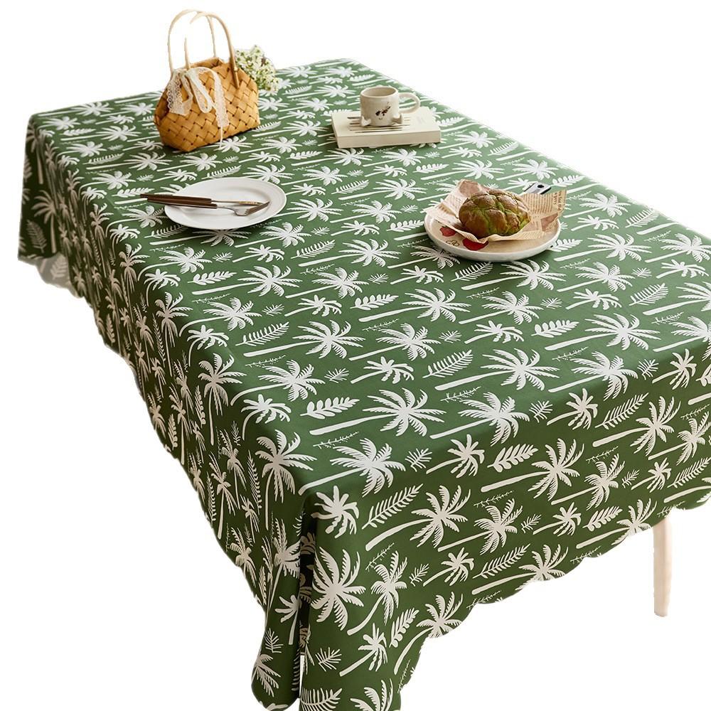 Small Fresh Waterproof Mat Dining Table Cloth Plant Flower Retro High-End Fabric Dining Table Coffee Table Tablecloth