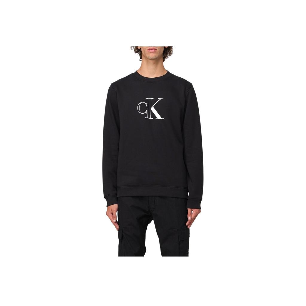 Calvin Klein Letter Round Neck Long Sleeve Sweatshirt Men Sweatshirt Black J30J326034-BEH