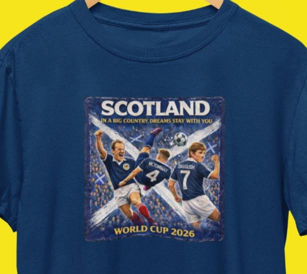 Scotland Big Country World Cup 26 T-Shirt / Tartan Army Dalglish McTominay Tee 3XL
