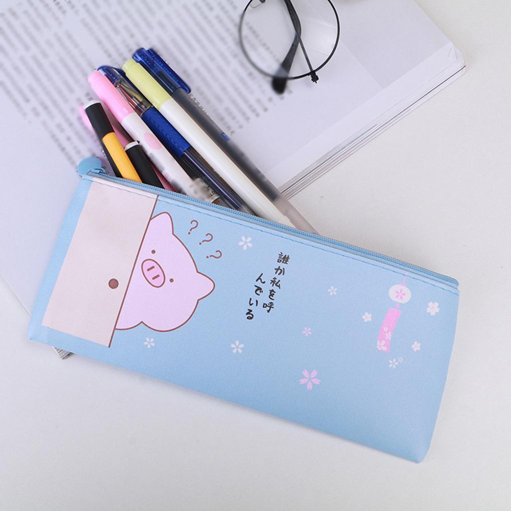 Cartoon Potloodtas Etui Pouch Houder Ritssluiting Student Opbergtassen Schrijfwaren Organizer Schoolkantoorartikelen