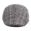 Hat Autumn and Winter Men's Baseball Cap Versatile Plaid Front Hat Men's Wool Beret Retro Casual British Melon Hat