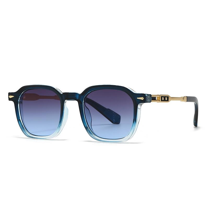  Fashion Square Men Sunglasses Retro Gradient Green Shades UV400 Rivets Women Sun Glasses