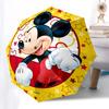 Mickey Mouse, Disney Themed Automatic Opening and Closing Umbrella, Brightly Colored 8-rib Portable Umbrella, Suitable for Men and Women, A