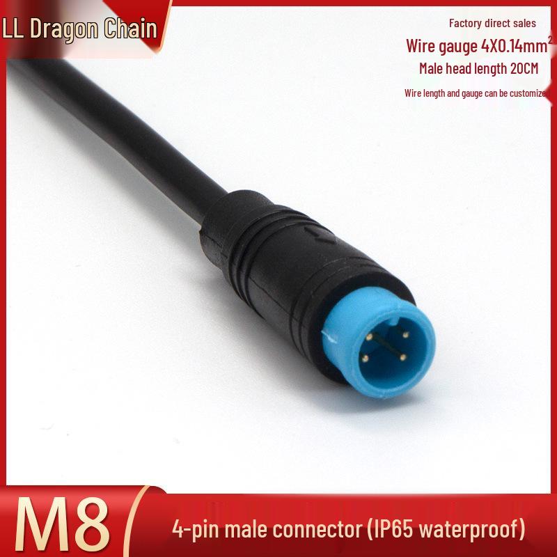 Waterproof M8 Aviation Plug with Cable: 2-6 Pin Male & Female Connector