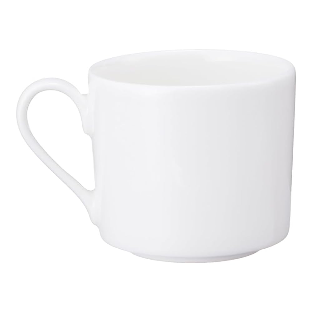 NARUMI Cup and Flat Simple and Espresso Microwave and Dishwasher Saucer, Rim, 100cc, White, Stylish, Cup/Demitasse Cup, Safe, 51030-2876