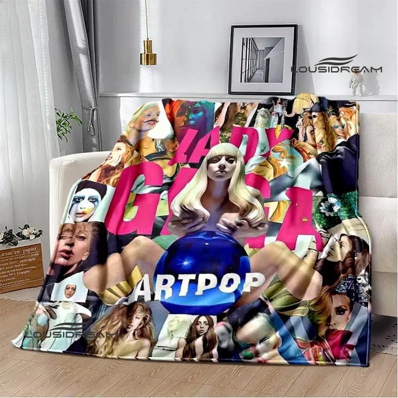 

Star Lady-Gaga printed blanket warm flannel blankets soft and comfortable blanket home travel blanket bed linings birthday gift 75x90cm