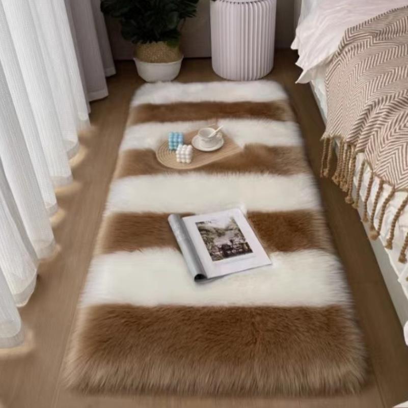 Einfache und stilvolle rückenförmige Kunstwolle für Schlafzimmer, Nachttischdecke, Erkerfenster, Balkon, langes Haar, Wohnzimmer, Couchtisch, Bodenmatte