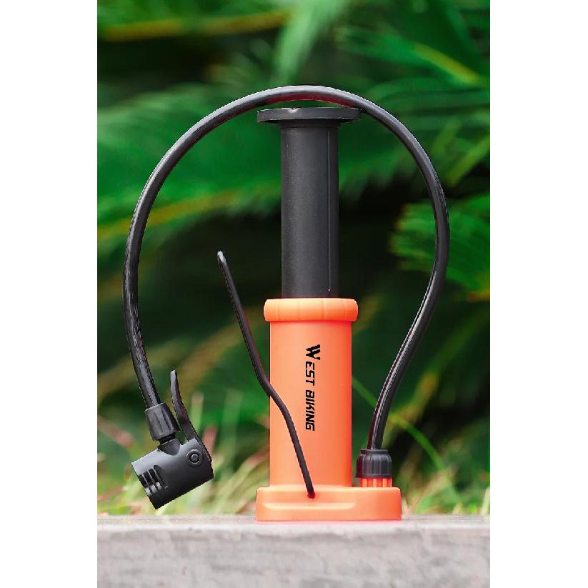 WEST BIKING Ultralight Portable Bike Pump MTB Road Bicycle Foot Pump Presta & Schrader Valve Cycling Tire Air Inflator With Hose