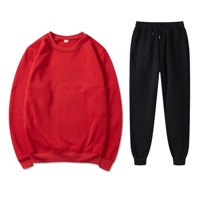 Unisex Autumn/Winter Fleece Sweatshirt & Sweatpants Set: Casual, Loose Fit