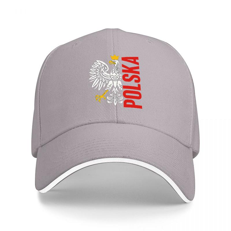 POLNISCHES ADLER-LOGO SCHWARZE BASEBALLKAPPE MIT ROTEM TEXT UND WEISSEN ZIERLEISTEN DESIGN FÜR Unisex UND Damen