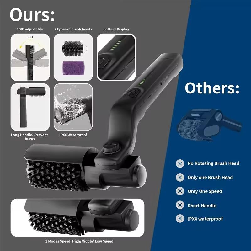 Elektrische Grillbürste Grillreinigungsbürste Winkelverstellbar Tragbar Leistungsstarke Reinigung Schwere Ölbürste Outdoor Haushaltsreinigungswerkzeug