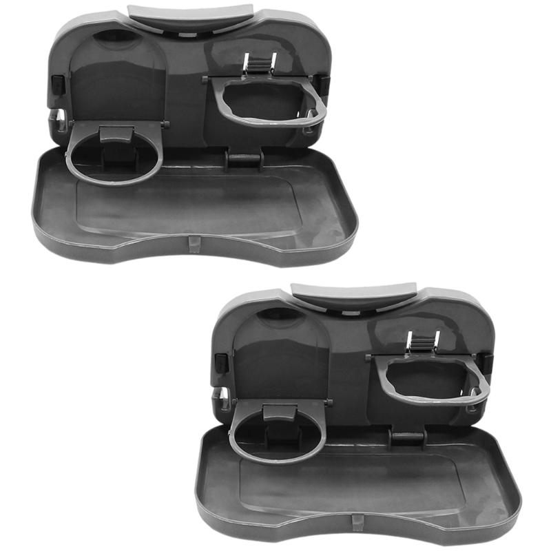 Folding Auto Seat Back Table With Snack Tray Drink Storage Space Saving Design Quick Installation Car Organizers