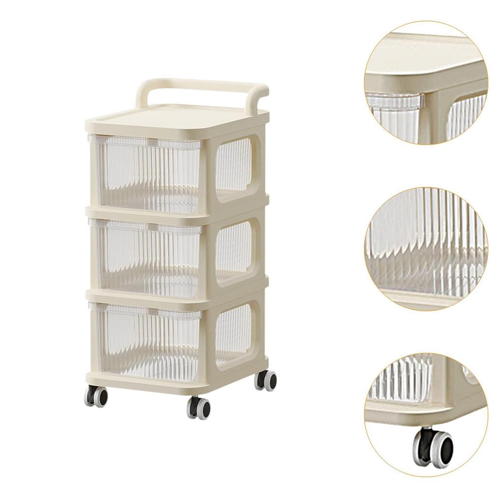 Rolling Cart with Wheel Storage Cart Cosmetics Holder Multifunctional Mobile Bookshelf Drawer Cart for Dorm Laundry Room Home