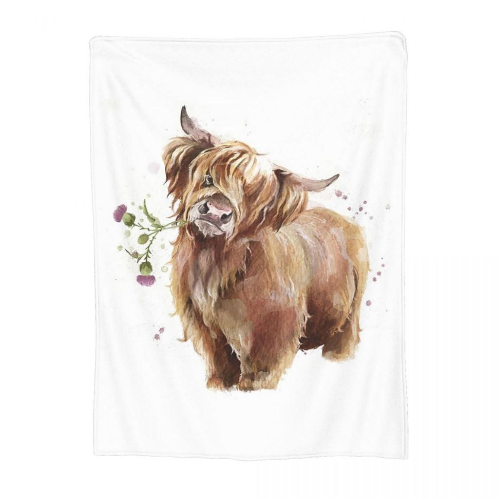 Highland Cow Blankets Fleece Sofa Throw Blanket Warm Throw Blankets for Couch Bedding Travel Throws Bedspread Quilt