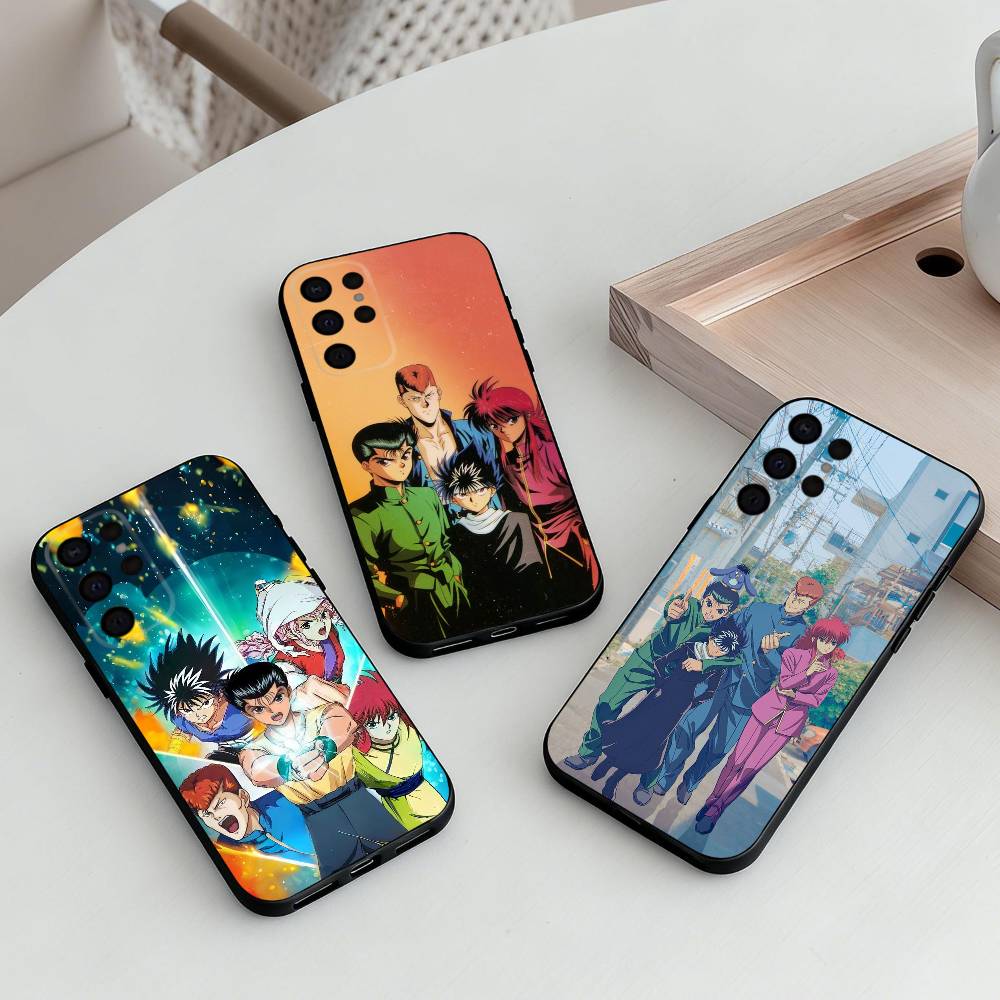 Anime Y-Yu Yu H-Hakusho-O Phone Case For Samsung S25,S24,S21,S22,S23,S30,Ultra,S20,Plus,Others Soft Black Cover