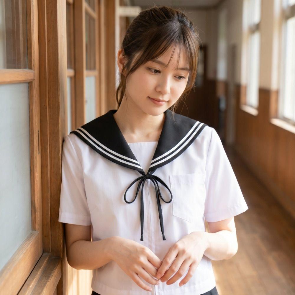 Cape Blouse False Collars White Collar Shawl Simple Striped Sailor Fake Collar Women