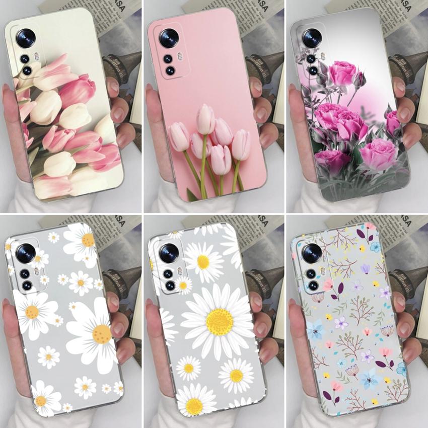 For Xiaomi Black Shark 1 2 3 4 5 Pro 12 12S 12X 12T 13 15T Elegant Flower Phone Case Soft Transparent Silicone Shockproof Shell For Xiaomi Bumper Capa