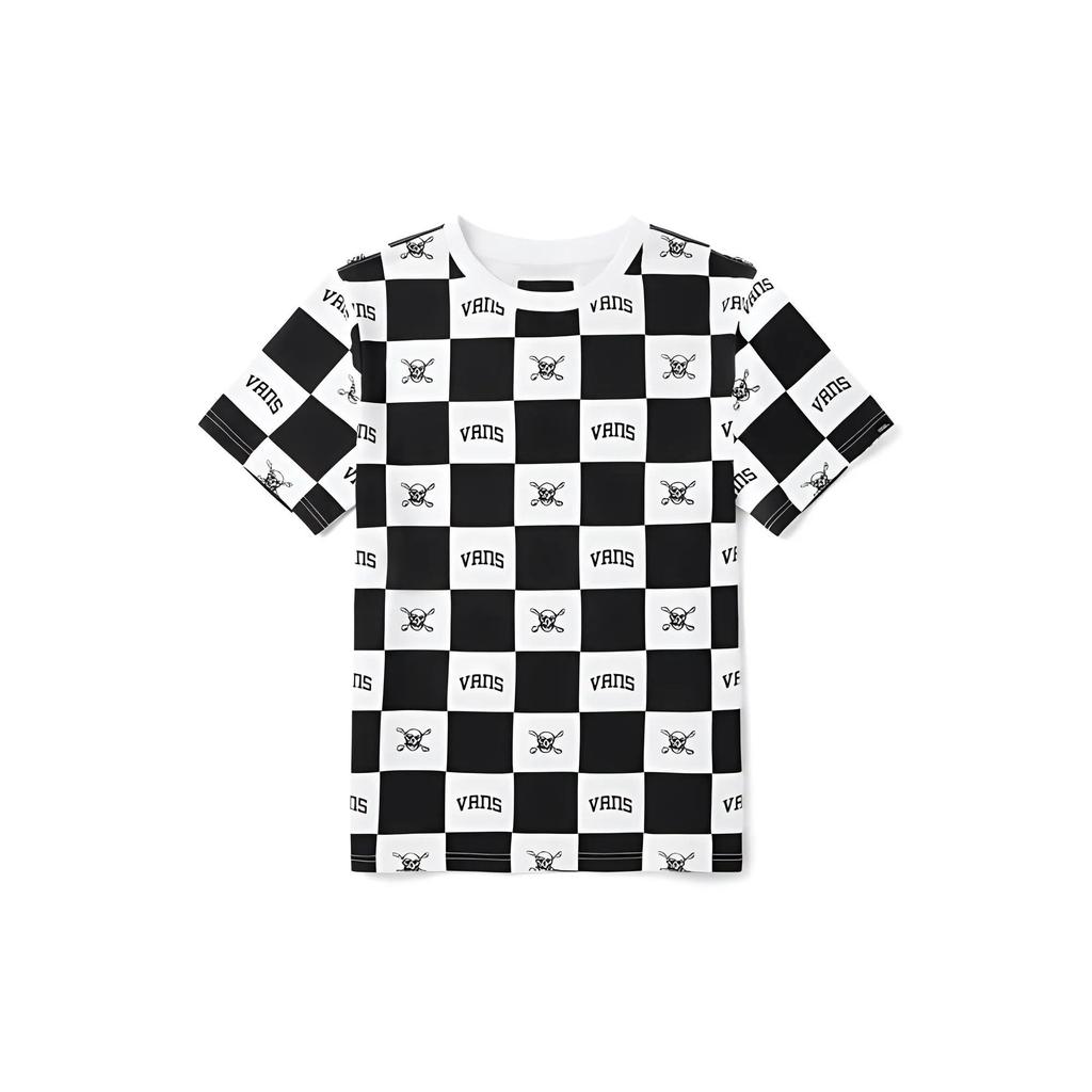 Vans T Shirt Unisex Black White Plaid (Unisex) T-Shirts VN0A54JUZ79