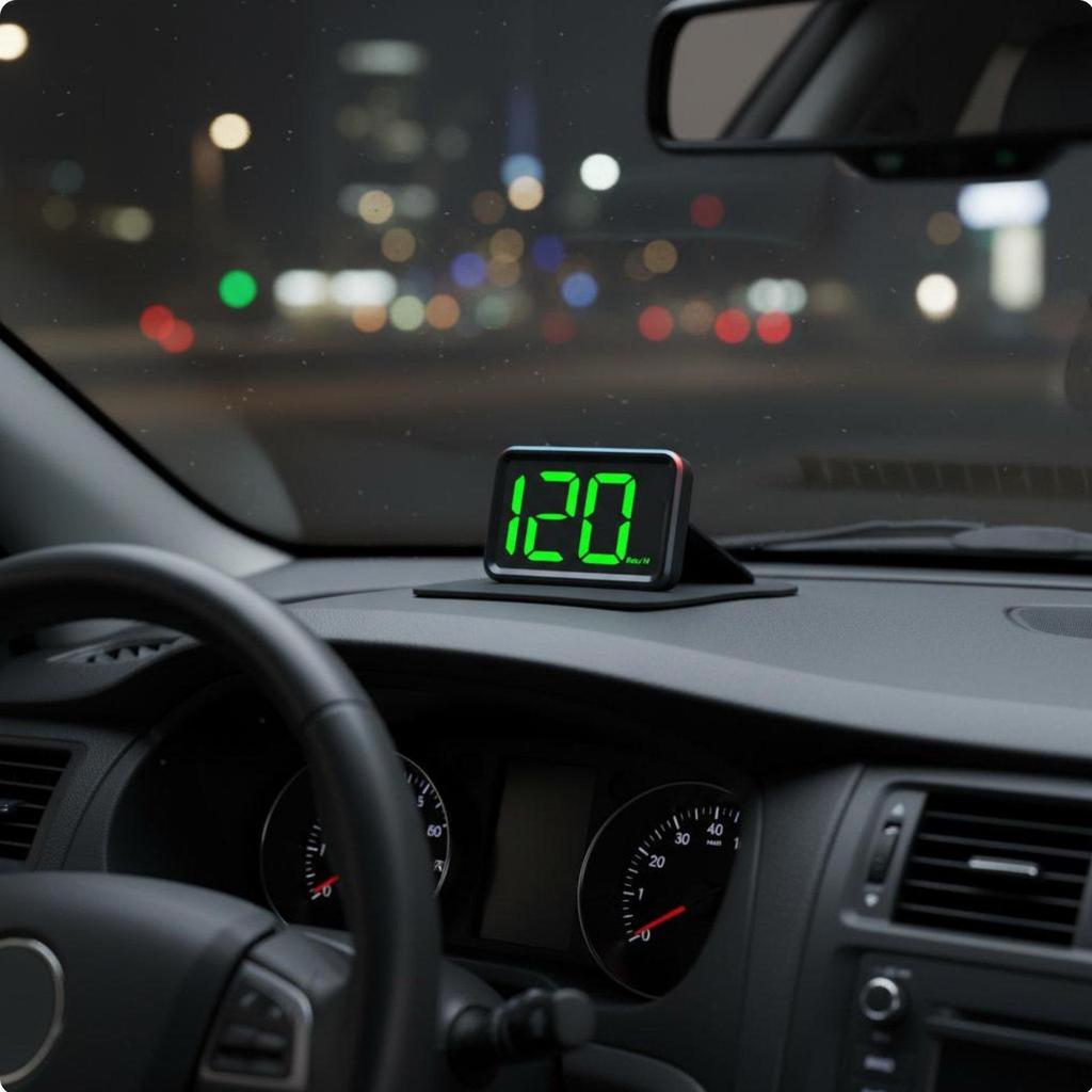 Car Heads up Display Compact Design HUD Clear Day and Motion White X1