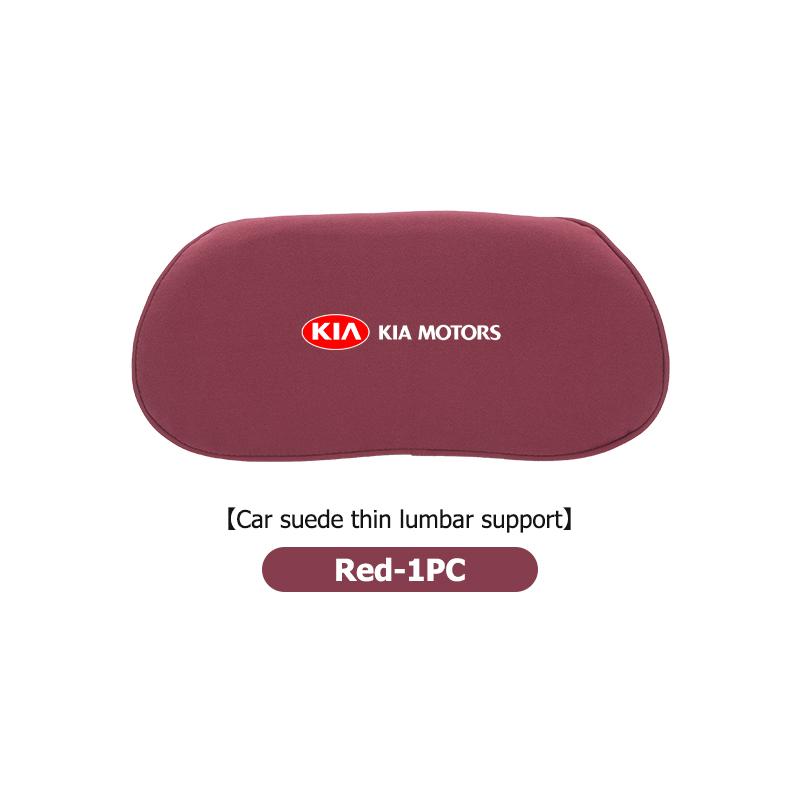 Car Logo Suede Seat Non-slip Back Cushion Lumbar Pad Waist Protection Mat For KIA Cerato Soul Venga Forte Spectra Sedona Niro