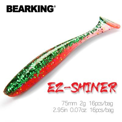 BEARKING Shiner 75mm 2g 16pz/sacchetto Esche da Pesca Esche Morbide Esche Artificiali Attrezzatura Jerkbaits Per Luccio e Persico Trota
