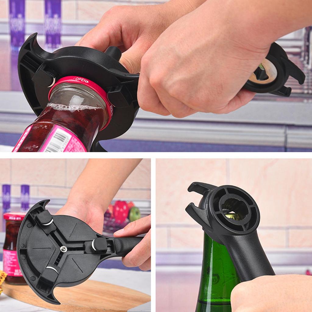 Easy Grip Jar Bottle Opener Even Pressure Labor-saving Simple Operation Can Opener Multifunctional Tool