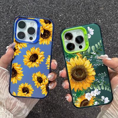 Sunflower Case For iPhone 16 Samsung A55 A35 A34 S24 FE Xiaomi Redmi Note 13 Pro 14C Huawei Honor 200 Shockproof Phone Bumper Anti-Scratch Full Cover