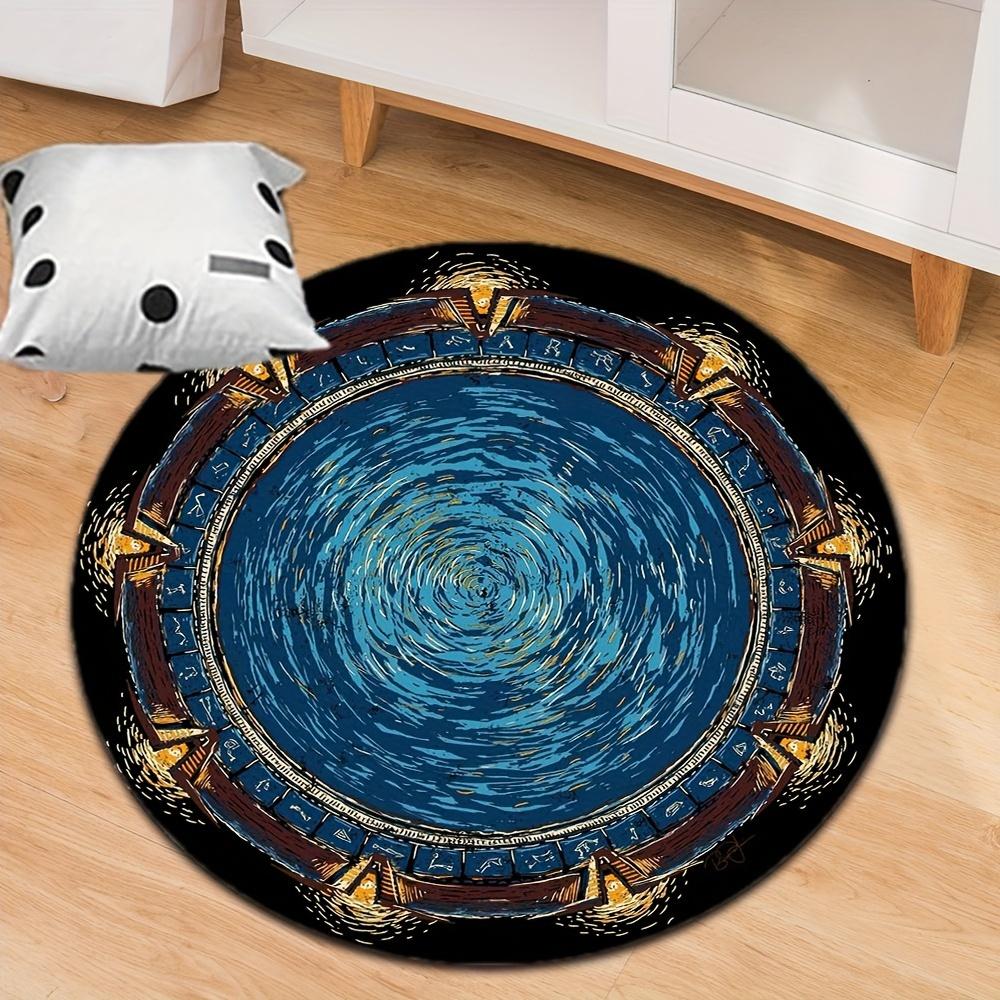 Stargate Round Rug - Machine Washable Non-Slip Carpet for Bedroom, Living Room  Office Decor 60cm
