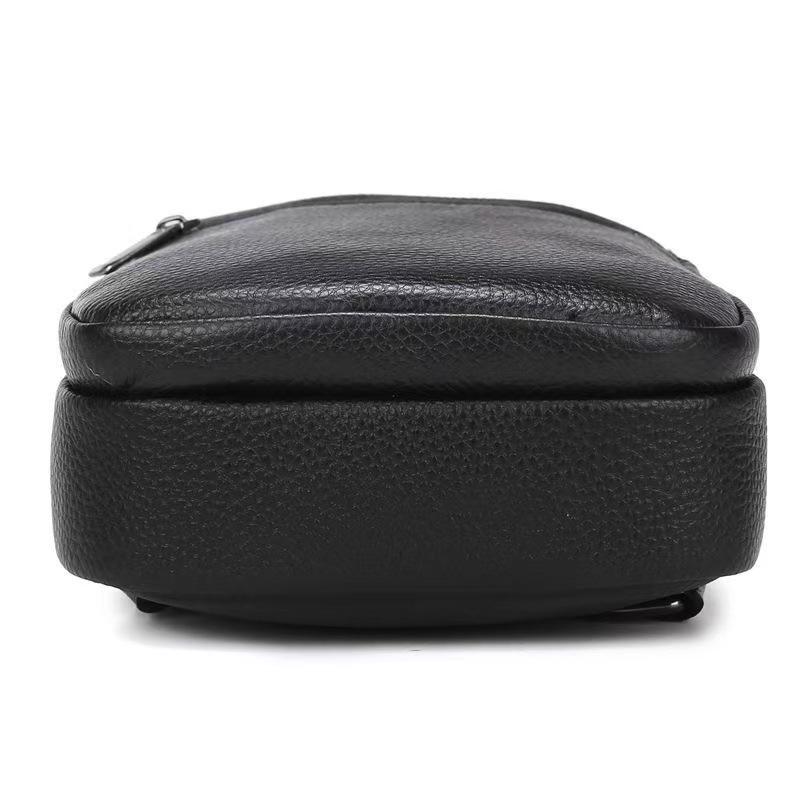 Men's Genuine Leather Crossbody Shoulder Bag - Korean Style Trendy Fashion, Chest Bag Business Top Layer Cowhide