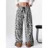 2026 Leopard Print Wide-Leg Casual Trousers for Europe and America