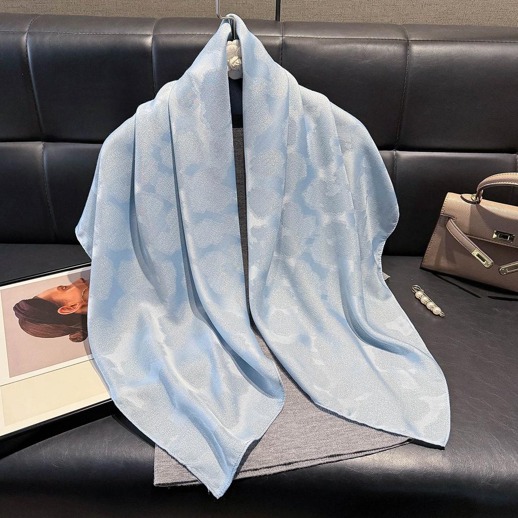 2025 Latest Women's Fashion Hijab Silky Muslim Square Shawl Luxury Brand Soft Female Scarf Spring and Autumn Sun Protection
