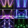 LED 10X10W 6 Head 4in 1  Moving Head Beam Light RG Laser Strobe Light DMX Stage Light RGB Beam Light Rotating Disco Party Bar Atmosphere