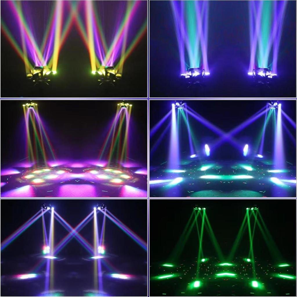 LED 10X10W 6 Head 4in 1  Moving Head Beam Light RG Laser Strobe Light DMX Stage Light RGB Beam Light Rotating Disco Party Bar Atmosphere