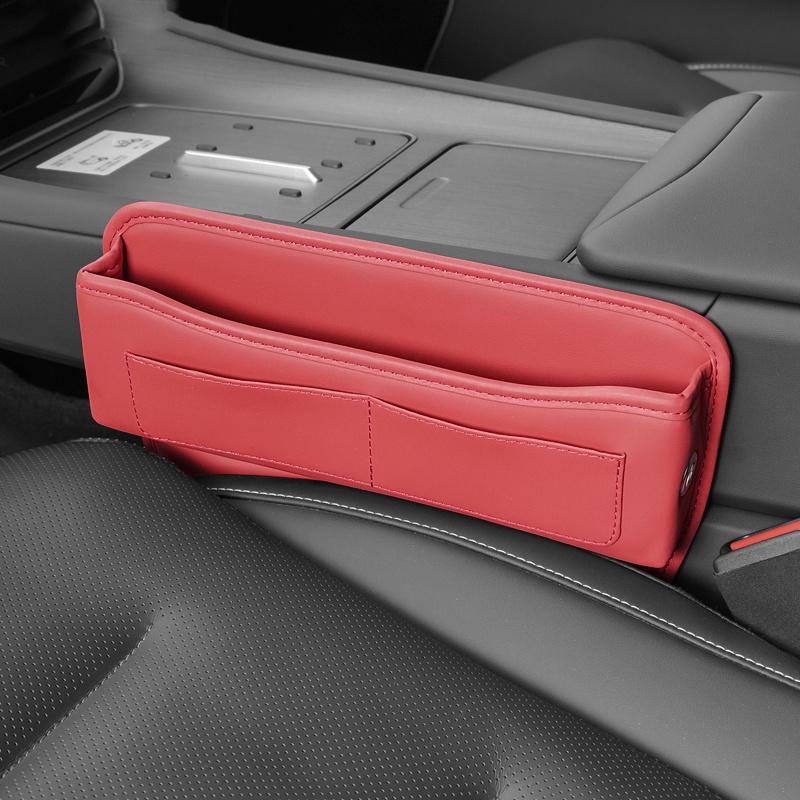 PU Leather Car Seat Gap Organizer Auto Pocket Seat Crevice Storage Box For Porsche 911 Taycan Panamera Cayenne Boxster Cayman FU3
