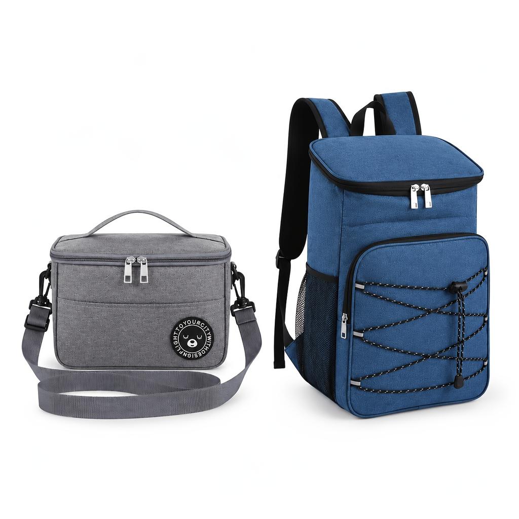 2pcs Thermal Cooler Backpack Insulated Ice Backpack Lunch Box Portable Food Storage Bag For Outdoor Camping Picnic Work Travel