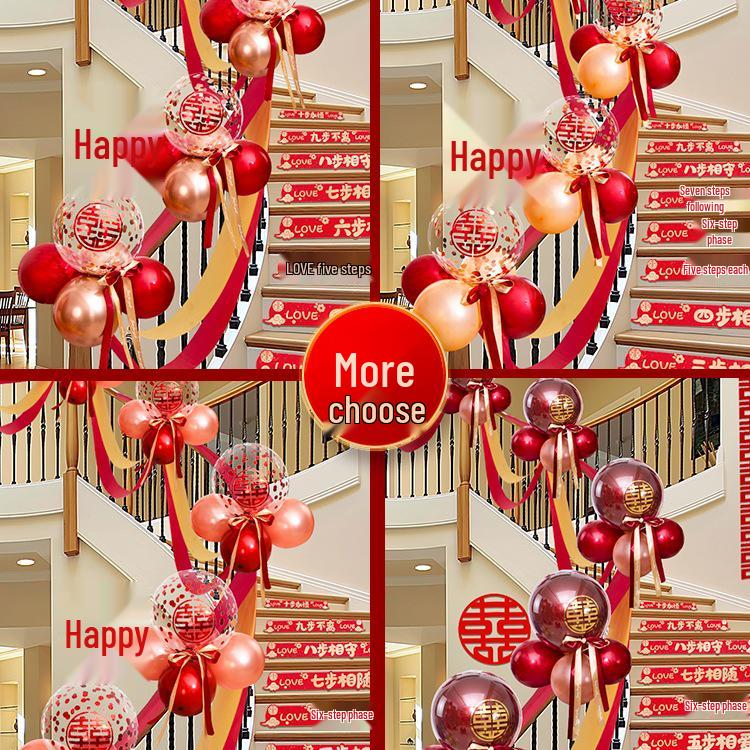 Stainless Steel Balcony & Stair Handrail Decor Set for Outdoor Weddings