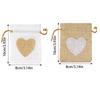 10/20pcs Natural Burlap Gift Drawstring Bags Heart Linen  Jute Candy Gift Packaging Bag Wedding Pouches for Guest Birthday Party