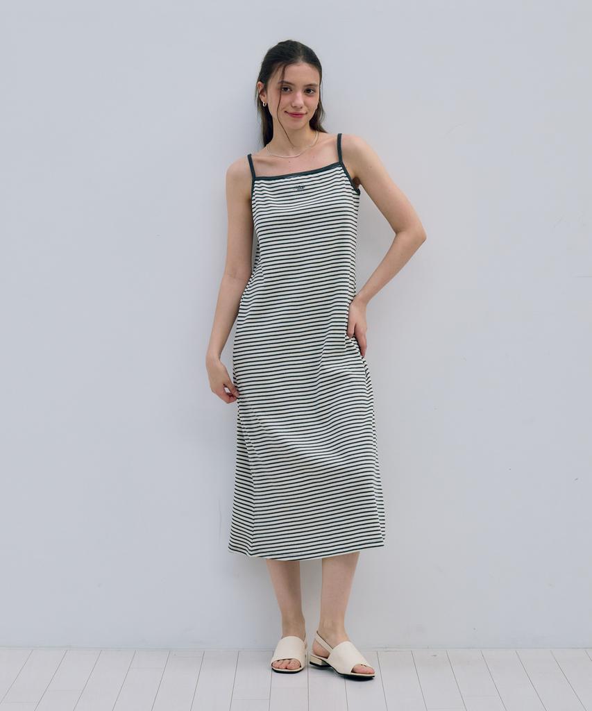 Metapeo Met Striped Bustier Dress Holiday Charcoal